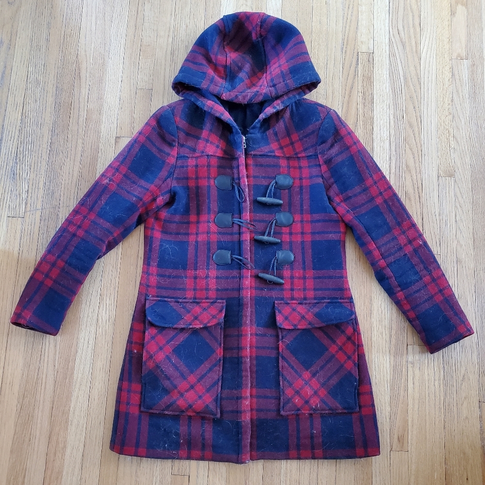 Wool plaid coat
